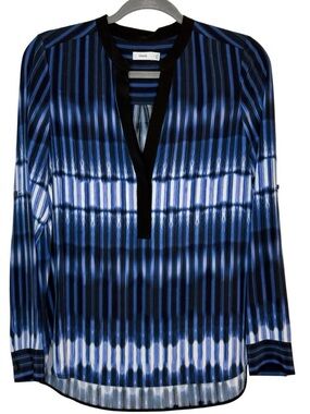 Vince 💯 Silk Monaco Tie-Dye V-Neck Tunic Hi-Low Hem Size 6 | EUC